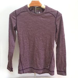 Smartwool Bordeaux Pattern Merino 250 Base Layer Wool Long Sleeve Top Size Small